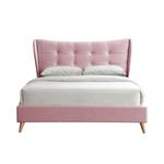 Casa si Gradina - Mobilier - Paturi si accesorii - Paturi - Pat Almera, 180 x 200 cm, tapitat catifea roz, somiera inclusa - Infinity.ro
