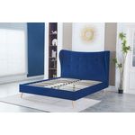 Casa si Gradina - Mobilier - Paturi si accesorii - Paturi - Pat Almera, 180 x 200 cm, tapitat catifea albastru, somiera inclusa - Infinity.ro