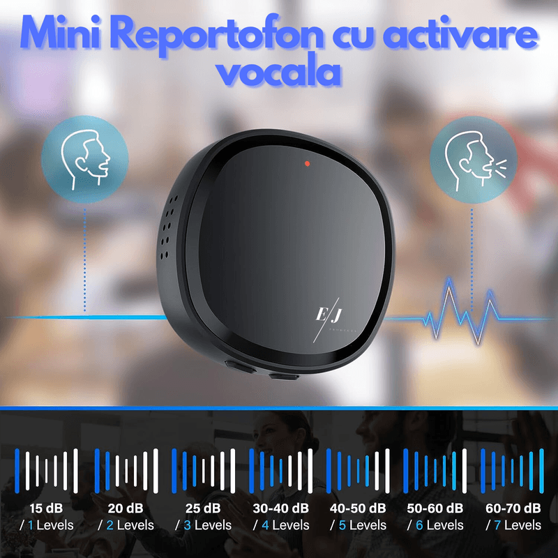 TV, Audio-Video si Foto - Portabile audio - Reportofoane - Mini reportofon digital cu activare vocala, Z13, memorie 32gb, 400 ore stocare - Infinity.ro