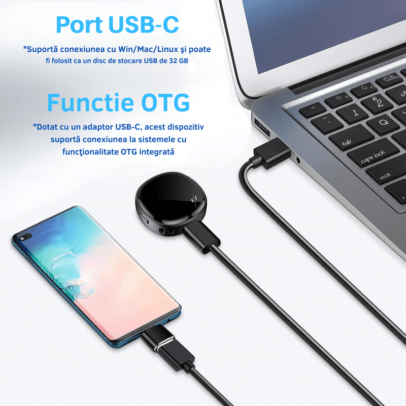 TV, Audio-Video si Foto - Portabile audio - Reportofoane - Mini reportofon digital cu activare vocala, Z13, memorie 32gb, 400 ore stocare - Infinity.ro