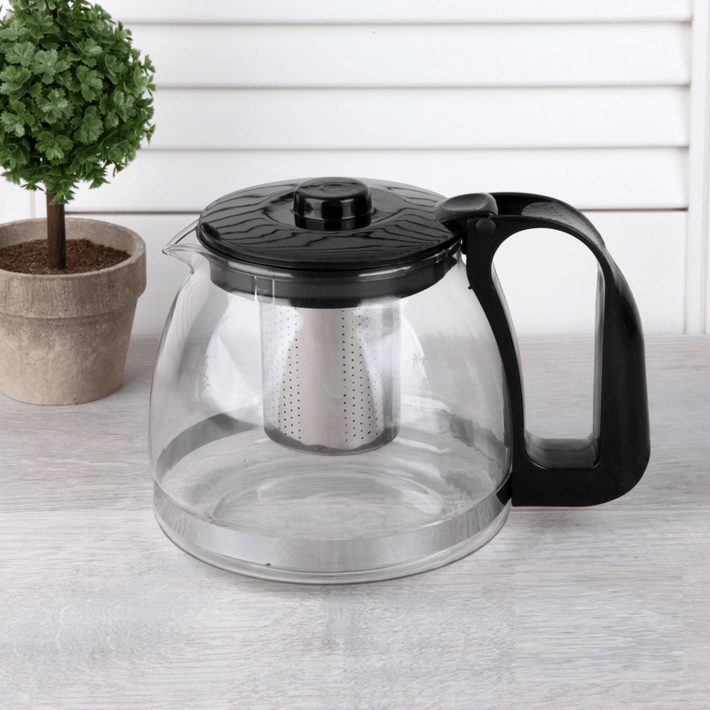 Casa si Gradina - Bucatarie si vesela - Vase pentru gatit - Ceainice si infuzoare - Ceainic cu Infuzor din Sticla si Plastic Negru,  700mI ABYZ - Infinity.ro
