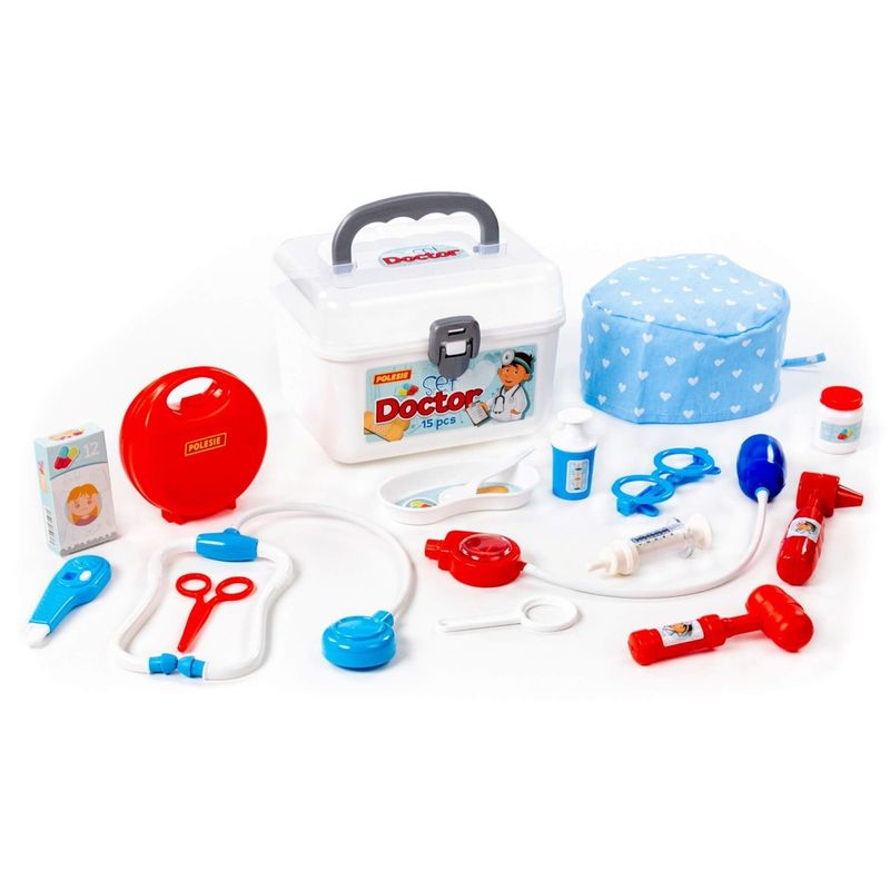 Jucarii, Copii si Bebe - Jucarii si jocuri - Jucarii de rol - Set joaca doctor - Set doctor in gentuta, 15 piese, 21.1 x 17.5 x 15.5 cm, Polesie - Infinity.ro