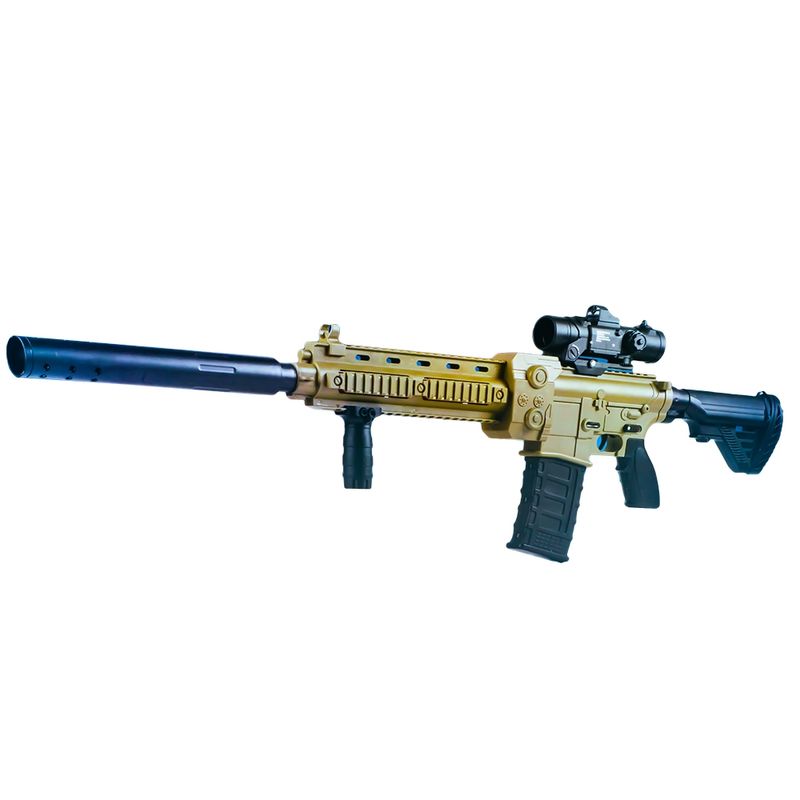 Jucarii, Copii si Bebe - Jucarii si jocuri - Jucarii de rol - Arme de jucarie - Mitraliera cu gloante burete, cu baterii - Infinity.ro