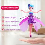 Jucarii, Copii si Bebe - Jucarii si jocuri - Papusi si accesorii - Papusi - Zana zburatoare , papusa , senzor infrarosu , mov , +6 ani  , incarcare usb , - Infinity.ro