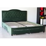 Casa si Gradina - Mobilier - Paturi si accesorii - Paturi - Pat, 160 x 200 cm, Terasino verde cu 4 sertare, tapitat catifea, somiera inclusa - Infinity.ro