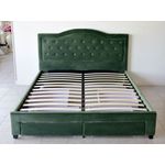 Casa si Gradina - Mobilier - Paturi si accesorii - Paturi - Pat, 160 x 200 cm, Terasino verde cu 4 sertare, tapitat catifea, somiera inclusa - Infinity.ro