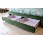 Casa si Gradina - Mobilier - Paturi si accesorii - Paturi - Pat, 180 x 200 cm, Terasino verde cu 4 sertare, tapitat catifea, somiera inclusa - Infinity.ro