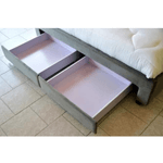 Casa si Gradina - Mobilier - Paturi si accesorii - Paturi - Pat, 160 x 200 cm, Terasino gri cu 4 sertare, tapitat catifea, somiera inclusa - Infinity.ro