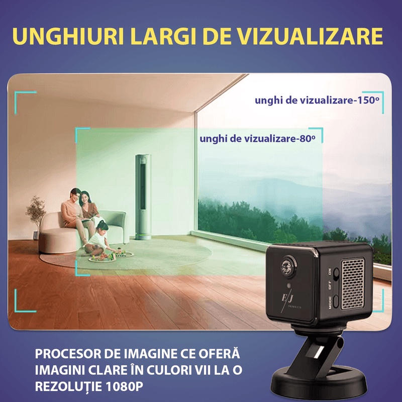 Laptop, Telefoane si Tablete - Wearables si gadgeturi - Gadgeturi - Dispozitive spionaj - Camera supraveghere, H101, 1080p, rotatie 360°, unghi de vizualizare 150°, viziune nocturna, detectarea miscarii, negru - Infinity.ro