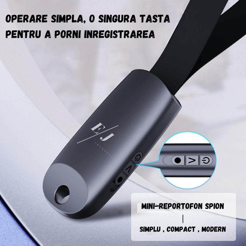 Laptop, Telefoane si Tablete - Wearables si gadgeturi - Gadgeturi - Dispozitive spionaj - Mini reportofon spion, S26, 32GB, stocare 180 ore, activare vocala, MP3, stand-by 30 zile, reducere de zgomot, negru - Infinity.ro