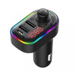 Auto si Moto - Electronice auto - Multimedia auto - Modulator FM Auto Wireless, Bluetooth 5.0, Hands-Free, MP3, 2xUSB, Port Type C, Xentech Light RGB LED C12, Negru - Infinity.ro