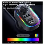 Auto si Moto - Electronice auto - Multimedia auto - Modulator FM Auto Wireless, Bluetooth 5.0, Hands-Free, MP3, 2xUSB, Port Type C, Xentech Light RGB LED C12, Negru - Infinity.ro