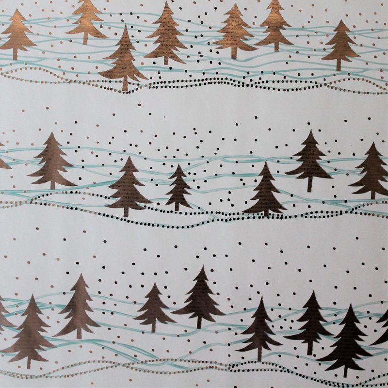 Carti si Birotica - Birotica - Articole ambalare - Hartie ambalat Craciun 150x70cm bleu brazi argintii - Infinity.ro