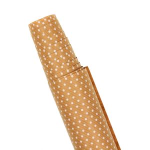 Hartie pentru ambalat cadouri Kraft Vintage 200x70 cm buline albe