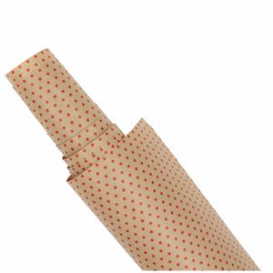 Hartie pentru ambalat cadouri Kraft Vintage 200x70 cm buline rosii