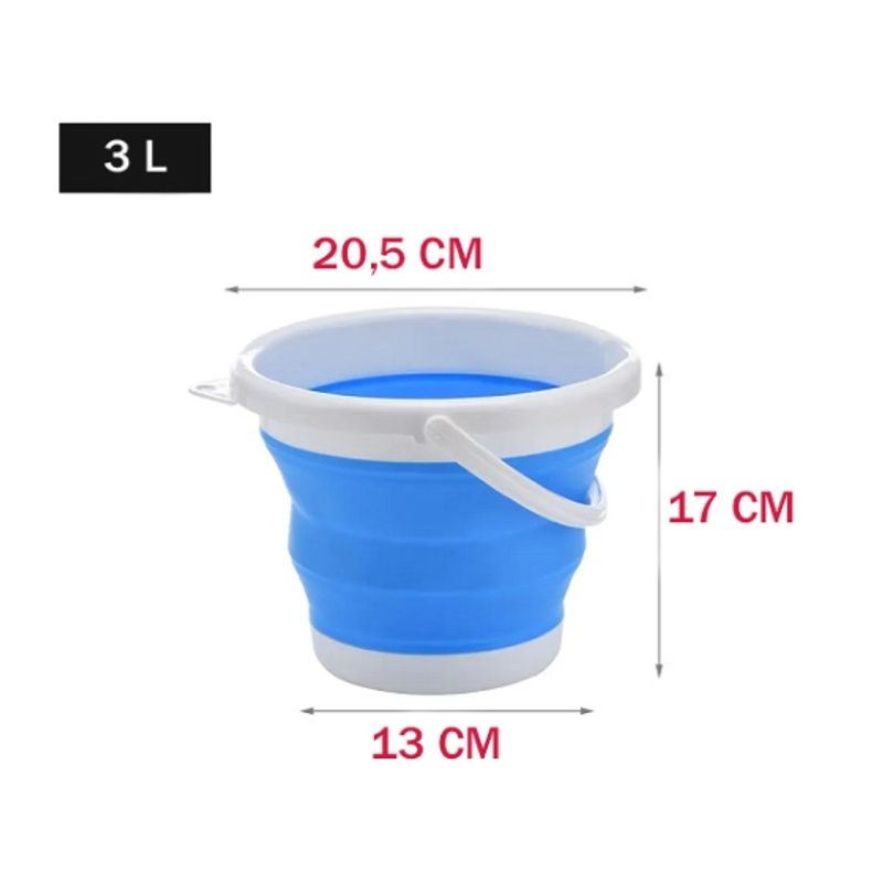 Market - Curatenie si intretinere casa - Produse menaj - Galeti si ligheane - Set doua galeti pliabile 3L + 5L , alb/albastru , silicon si plastic - Infinity.ro