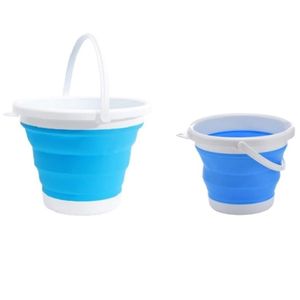 Set doua galeti pliabile 3L + 5L , alb/albastru , silicon si plastic