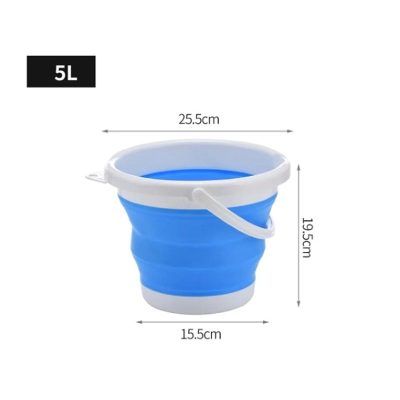 Market - Curatenie si intretinere casa - Produse menaj - Galeti si ligheane - Set doua galeti pliabile 3L + 5L , alb/albastru , silicon si plastic - Infinity.ro