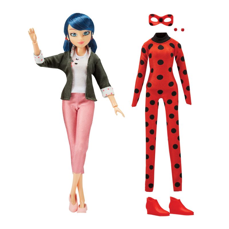 Jucarii, Copii si Bebe - Jucarii si jocuri - Papusi si accesorii - Papusi - Miraculos Buburuza - MARINETTE CU HAINE DE SCHIMB, 30 cm - Infinity.ro