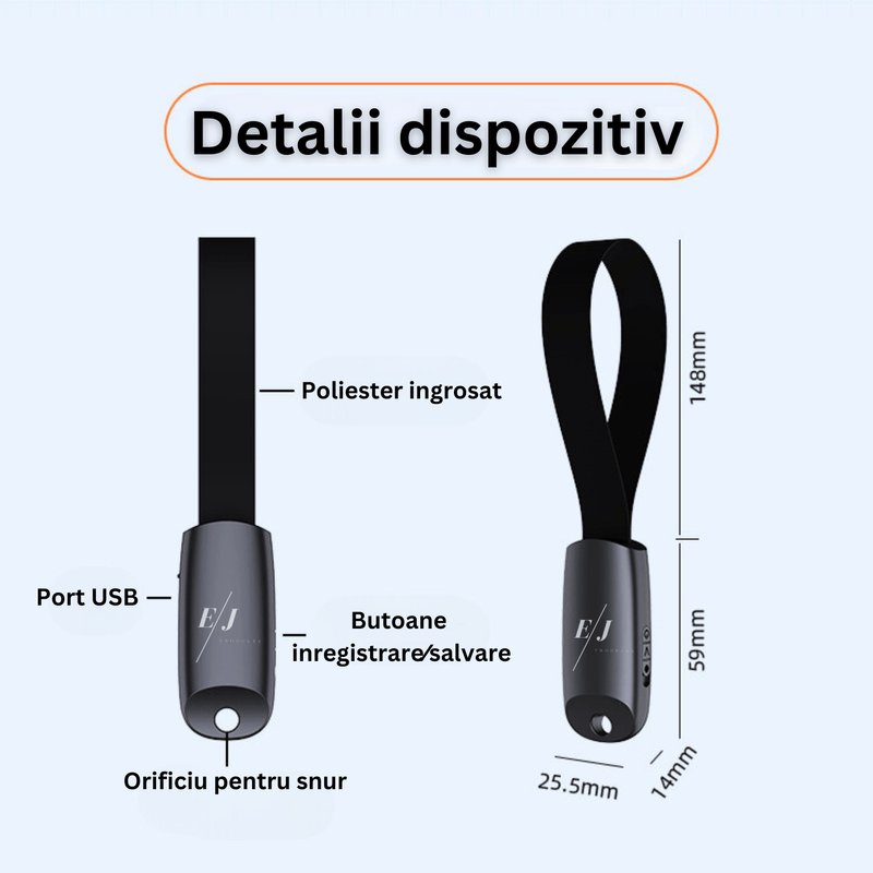 Laptop, Telefoane si Tablete - Wearables si gadgeturi - Gadgeturi - Dispozitive spionaj - Mini reportofon spion, S26, 8GB, capacitate stocare 45 ore, activare vocala, MP3, stand-by 30 zile, reducere de zgomot - Infinity.ro