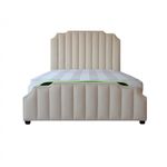 Casa si Gradina - Mobilier - Paturi si accesorii - Paturi - Pat Selena, 160 x 200 cm, tapitat stofa crem, somiera inclusa - Infinity.ro