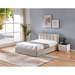 Casa si Gradina - Mobilier - Paturi si accesorii - Paturi - Pat Calypso, 160 x 200 cm, tapitat stofa crem, somiera inclusa - Infinity.ro