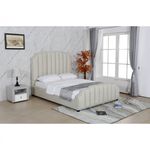 Casa si Gradina - Mobilier - Paturi si accesorii - Paturi - Pat Selena, 160 x 200 cm, tapitat stofa crem, somiera inclusa - Infinity.ro