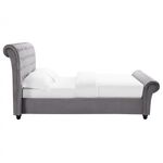 Casa si Gradina - Mobilier - Paturi si accesorii - Paturi - Pat Silver, 160 x 200 cm, tapitat catifea taupe, somiera inclusa - Infinity.ro