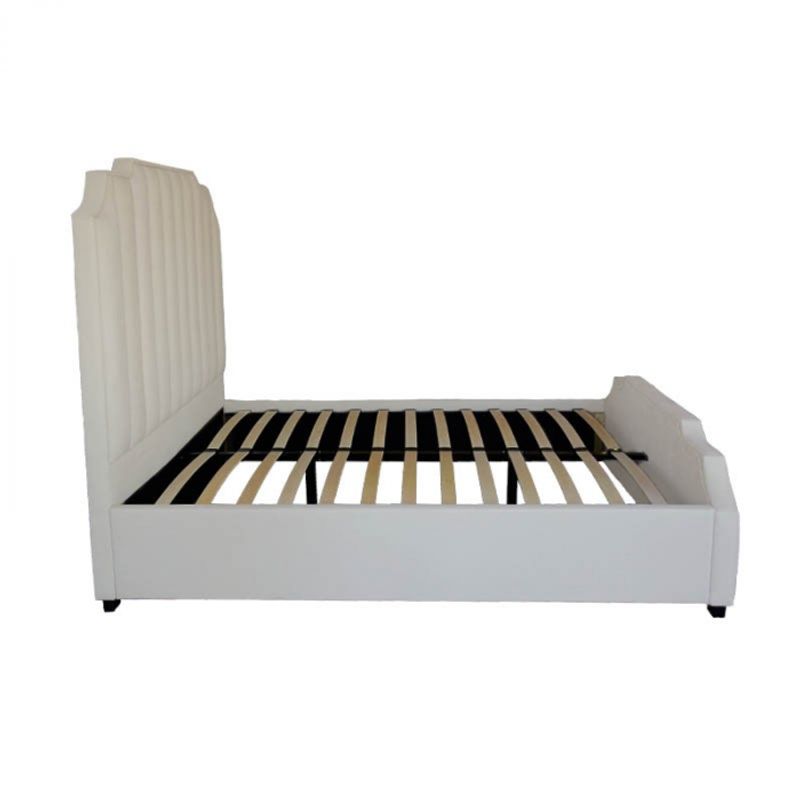 Casa si Gradina - Mobilier - Paturi si accesorii - Paturi - Pat Selena, 160 x 200 cm, tapitat stofa crem, somiera inclusa - Infinity.ro