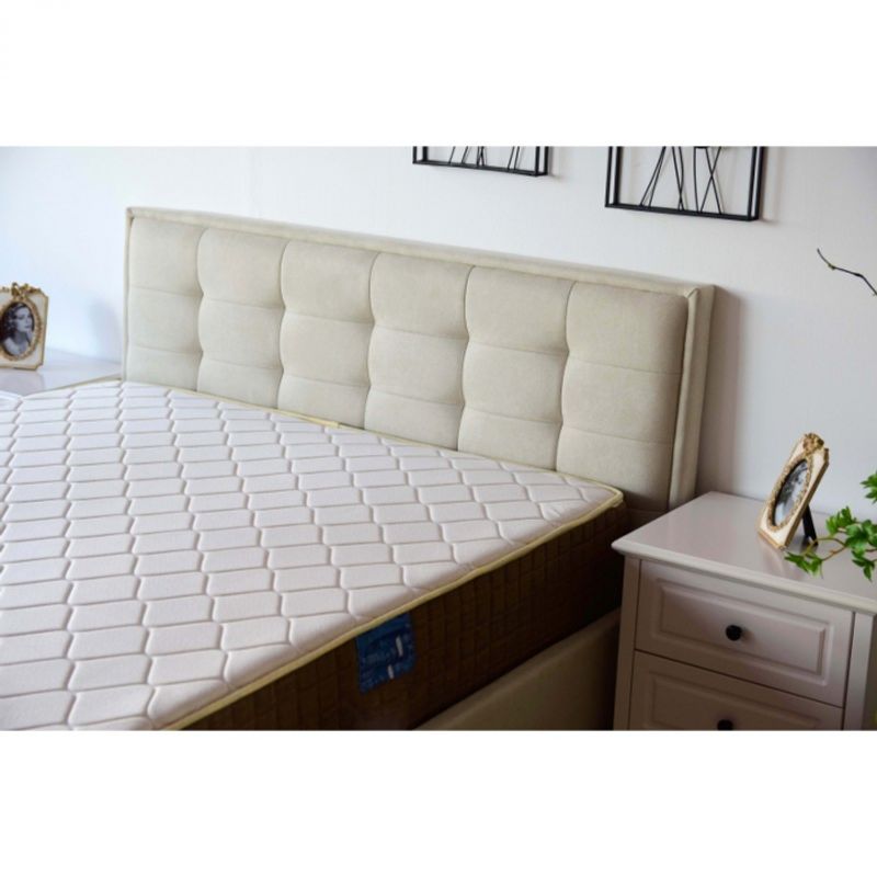 Casa si Gradina - Mobilier - Paturi si accesorii - Paturi - Pat Calypso, 160 x 200 cm, tapitat stofa crem, somiera inclusa - Infinity.ro