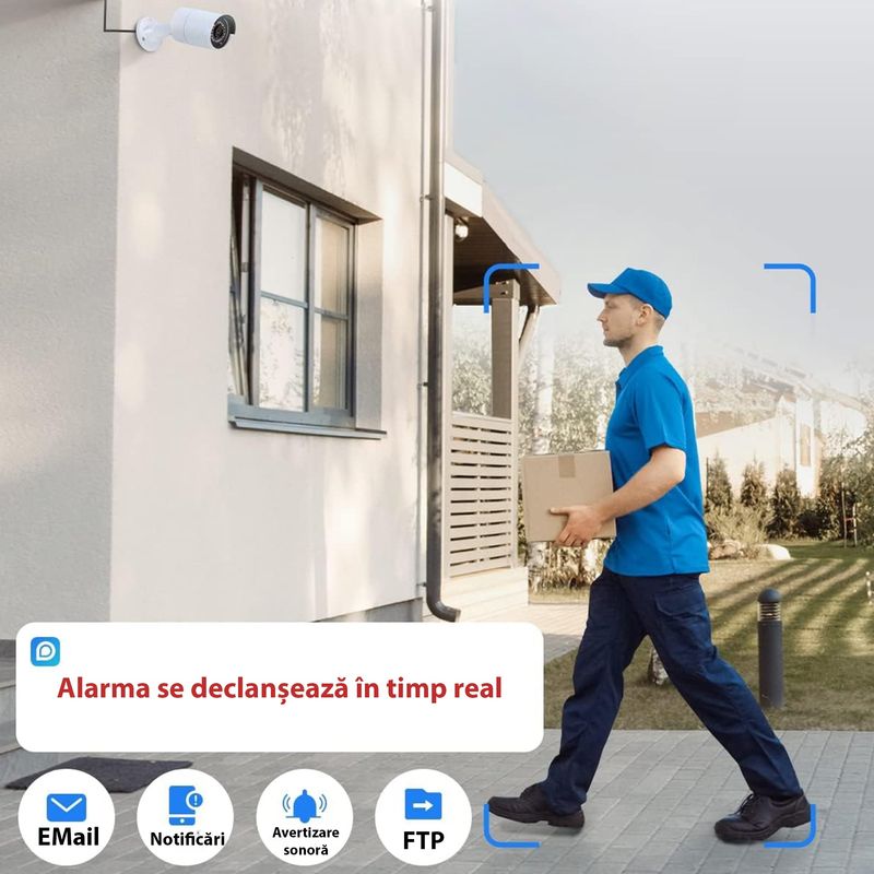 Laptop, Telefoane si Tablete - Wearables si gadgeturi - Gadgeturi - Dispozitive spionaj - Sistem supraveghere video 4 camere exterior/interior 5MP, AI, RLK8-410B4, 8 canale, PoE IP67, NVR, 4K, HDD 2TB - Infinity.ro