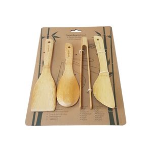 Set 4 ustensile din bambus pentru bucatarie Bambum Mioli