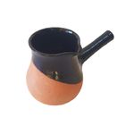 Casa si Gradina - Bucatarie si vesela - Vase pentru gatit - Ibrice - Ibric din lut cu coada colorat, lucrat manual, 250 ml, Ø8.5Xh10 cm, EHA - Negru - Infinity.ro