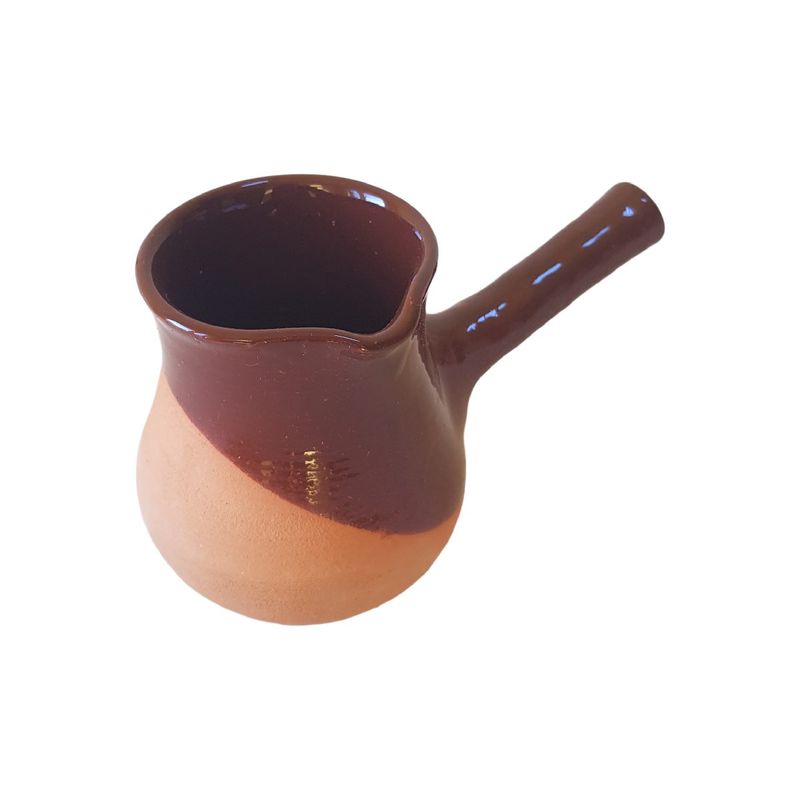 Casa si Gradina - Bucatarie si vesela - Vase pentru gatit - Ibrice - Ibric din lut cu coada colorat, lucrat manual, 250 ml, Ø8.5Xh10 cm, EHA - Negru - Infinity.ro