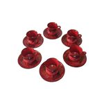Casa si Gradina - Bucatarie si vesela - Cani si pahare - Cani si cesti - Set cafea turceasca ceramica, pictat manual, 50 ml, EHA - Oranj, 12 - Infinity.ro