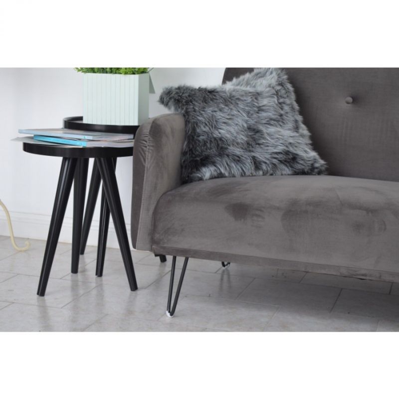 Casa si Gradina - Mobilier - Canapele si coltare - Canapele - Canapea Every-Day, 200 x 80 x 76 cm, rabatabila catifea, gri inchis - Infinity.ro