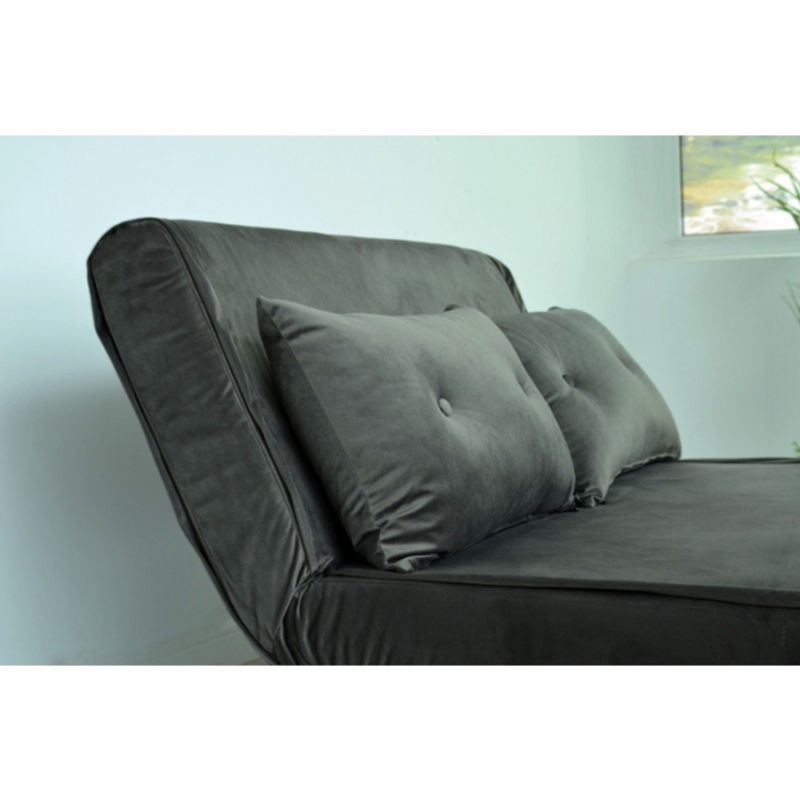 Casa si Gradina - Mobilier - Canapele si coltare - Canapele - Canapea Extensibila, 123 x 77 x 190 cm, catifea, gri inchis - Infinity.ro