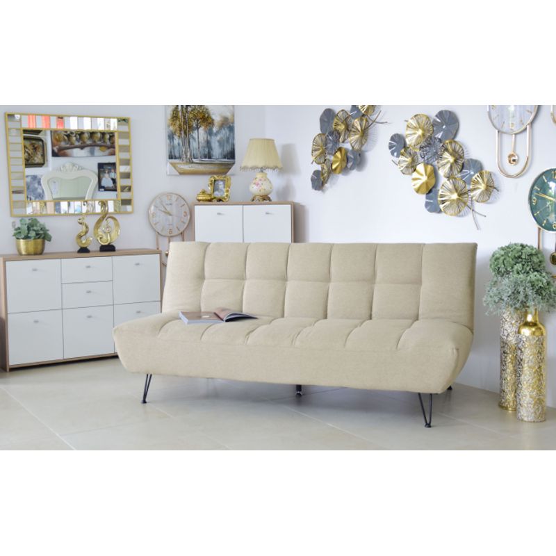 Casa si Gradina - Mobilier - Canapele si coltare - Canapele - Canapea Bombay, 192 x 97 x 90 cm, rabatabila, bej - Infinity.ro