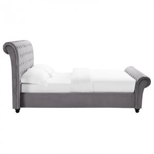 Pat Silver, 140 x 200 cm, tapitat catifea taupe, somiera inclusa