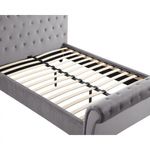 Casa si Gradina - Mobilier - Paturi si accesorii - Paturi - Pat Silver, 140 x 200 cm, tapitat catifea taupe, somiera inclusa - Infinity.ro