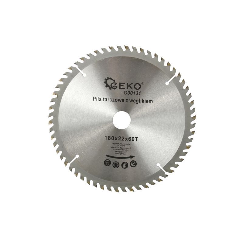 Casa si Gradina/Constructii/Scule electrice si accesorii/Accesorii fierastraie electrice - Disc pentru lemn 180x22x60T, GEKO G00131 - Infinity.ro