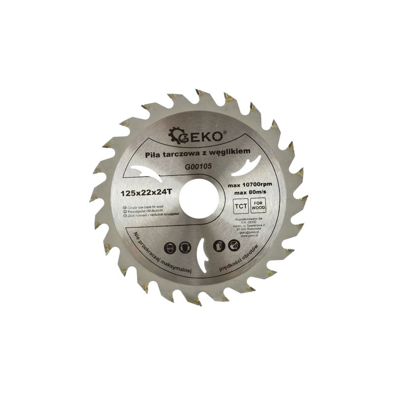 Casa si Gradina - Constructii - Scule electrice si accesorii - Accesorii fierastraie electrice - Disc circular pentru lemn 125x22x24T, Geko G00105 - Infinity.ro