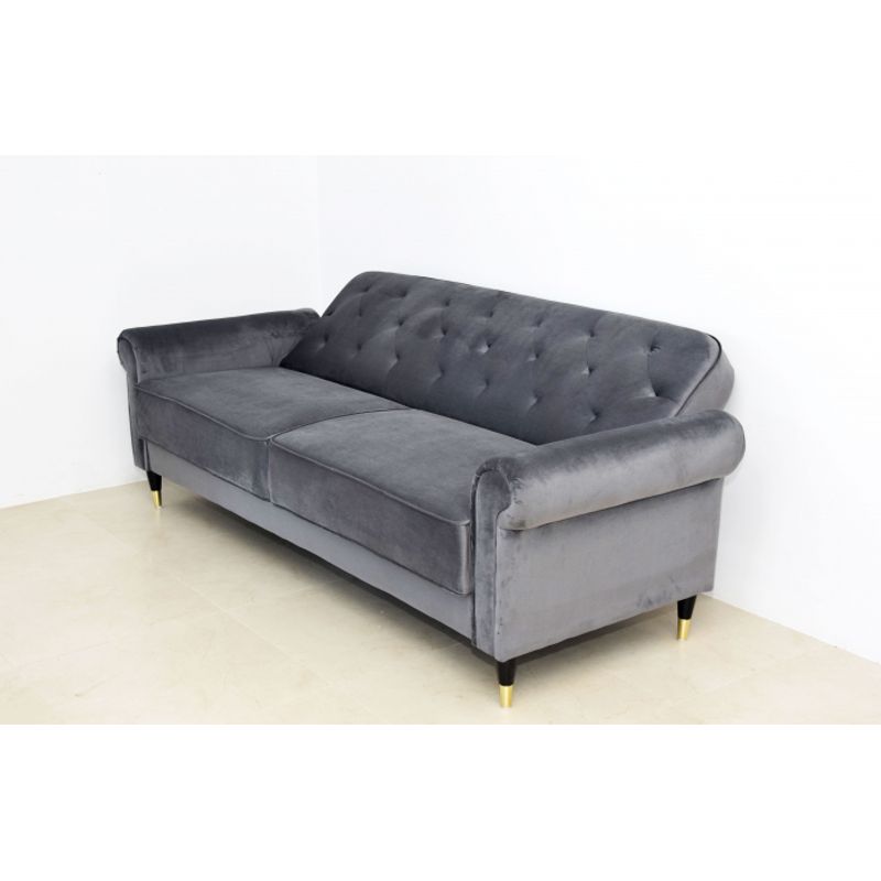Casa si Gradina - Mobilier - Canapele si coltare - Canapele - Canapea Paloma, 220 x 83 x 80 cm, rabatabila catifea, gri - Infinity.ro