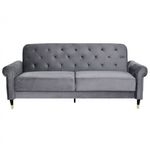 Casa si Gradina - Mobilier - Canapele si coltare - Canapele - Canapea Paloma, 220 x 83 x 80 cm, rabatabila catifea, gri - Infinity.ro