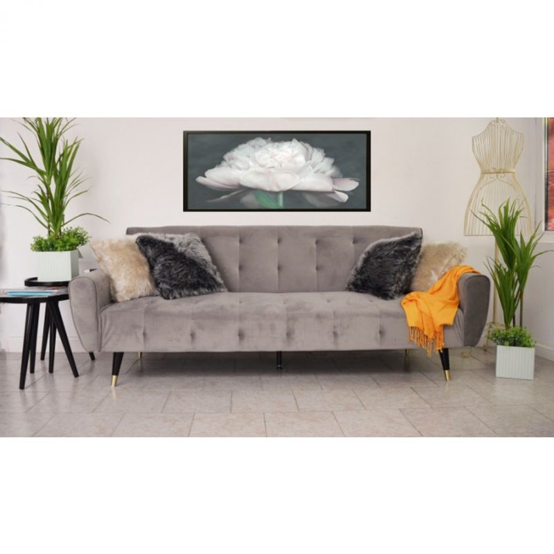 Casa si Gradina - Mobilier - Canapele si coltare - Canapele - Canapea Glamour, 219 x 84 x 81 cm, rabatabila, gri deschis - Infinity.ro