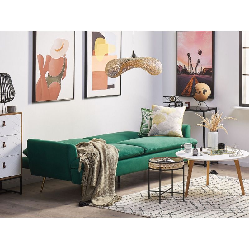 Casa si Gradina - Mobilier - Canapele si coltare - Canapele - Canapea Diva, 210 x 88 x 84 cm, rabatabila stofa, verde - Infinity.ro