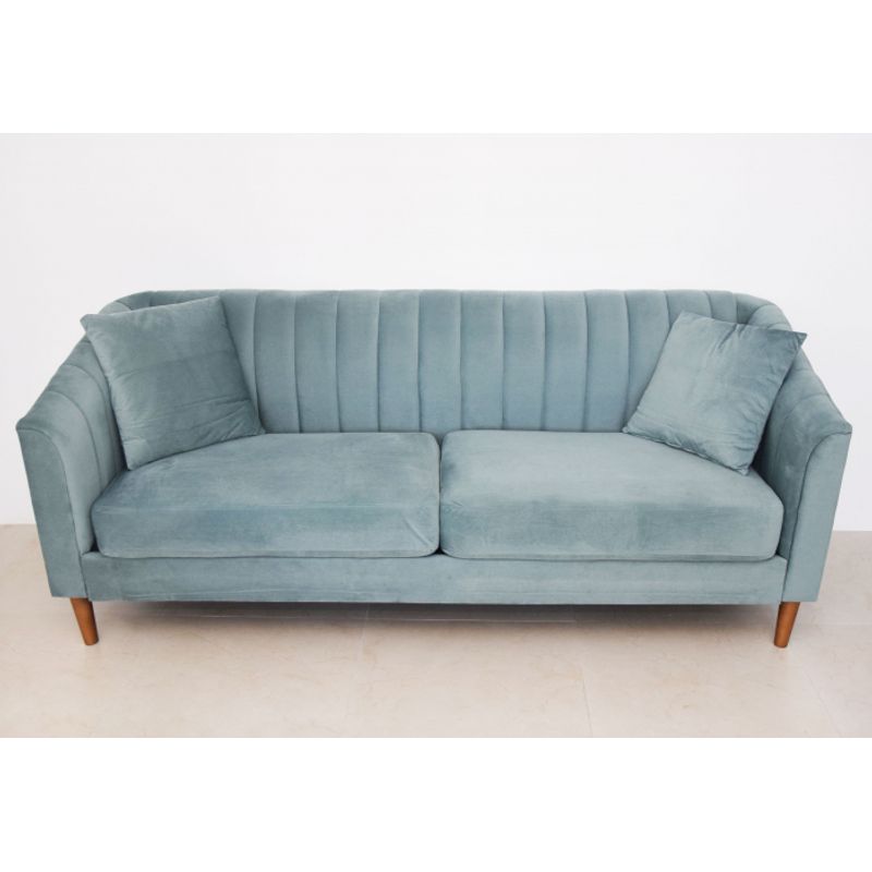 Casa si Gradina - Mobilier - Canapele si coltare - Canapele - Canapea Belle, 208 x 80 x 85 cm, material catifea, turcoaz - Infinity.ro