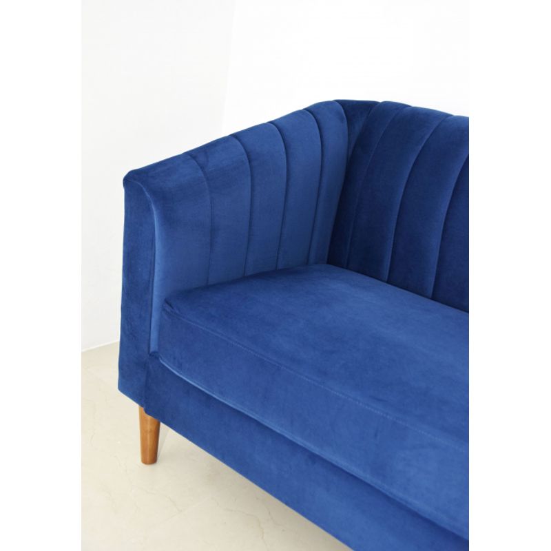 Casa si Gradina - Mobilier - Canapele si coltare - Canapele - Canapea Belle, 208 x 80 x 85 cm, material catifea, albastru - Infinity.ro