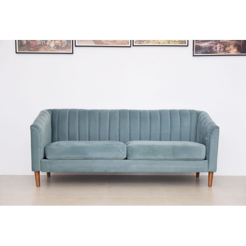 Casa si Gradina - Mobilier - Canapele si coltare - Canapele - Canapea Belle, 208 x 80 x 85 cm, material catifea, turcoaz - Infinity.ro