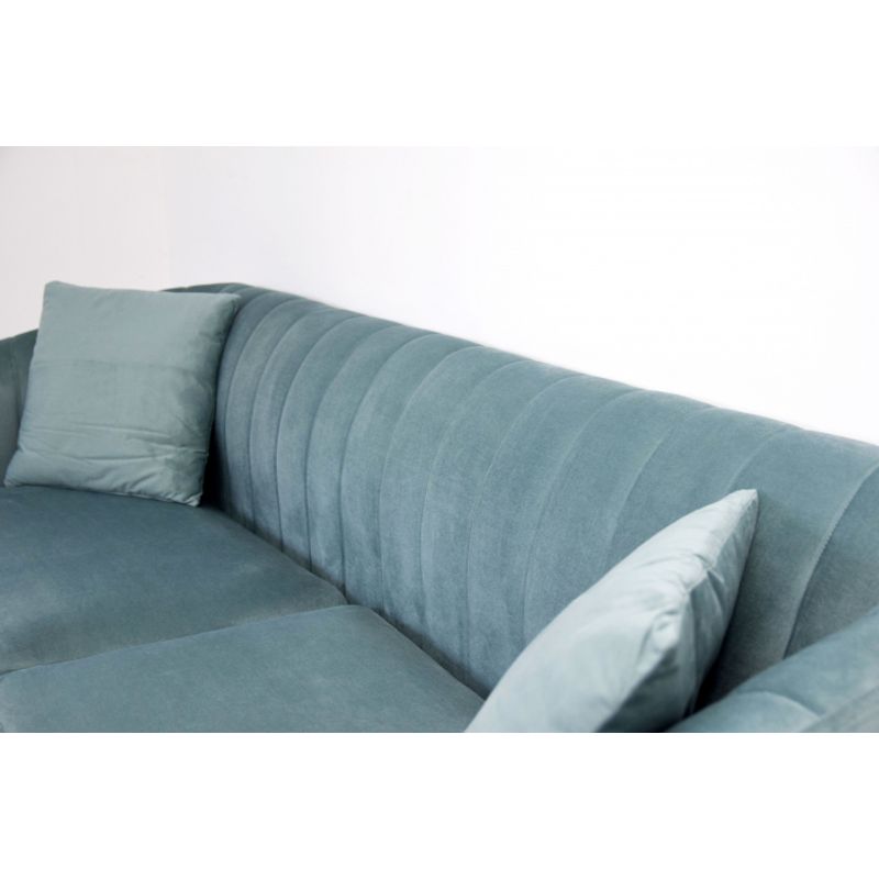 Casa si Gradina - Mobilier - Canapele si coltare - Canapele - Canapea Belle, 208 x 80 x 85 cm, material catifea, turcoaz - Infinity.ro